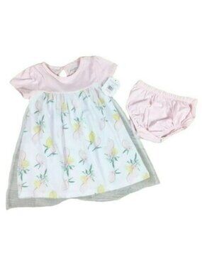 Kyle & Deena Dress Mesh Overlay Floral 2 Piece Set New 24 months